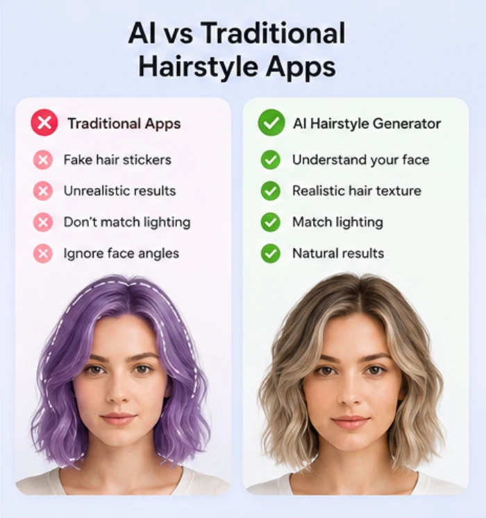 AI Hairstyle Changer vs Traditional Hairstyle Apps: What’s Different?